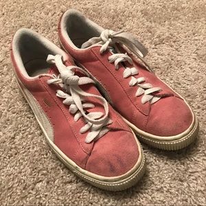 Pink & White Puma Sneakers